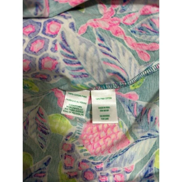 Lilly Pulitzer Sleeveless Cotton Pima Tropical Print Tie Waist Dress Size S - Picture 7 of 9
